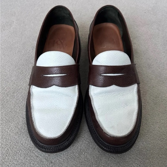 Blackstock & Weber Ellis Penny Loafer Men’s 11 Chocolate White Slip On Shoes - Picture 3 of 6